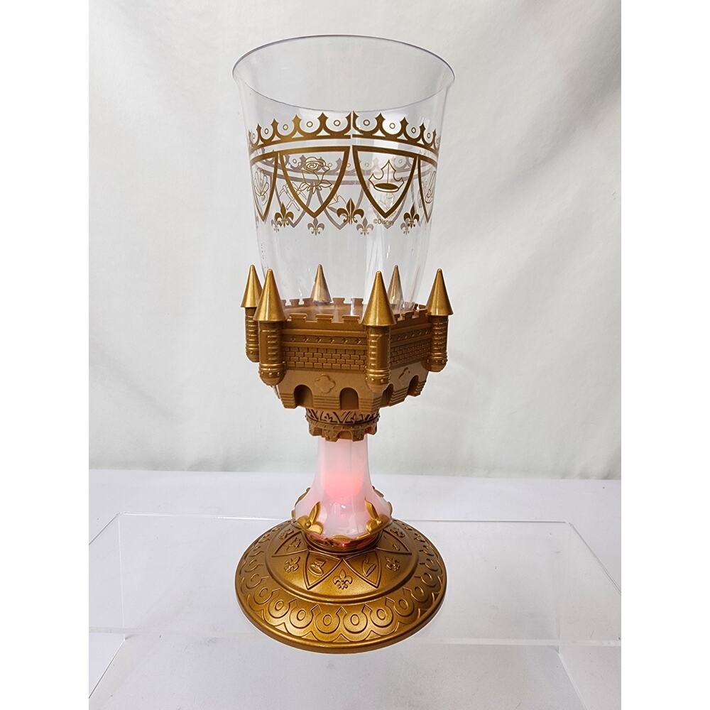 Disney Parks Be Our Guest Light Up Goblet Beauty Beast Cup Gold Castle Souvenir
